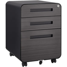 Load image into Gallery viewer, 3 Drawer Mobile File Cabinet Under Desk Office, Simple Style Versatile Storage Cabinet For Legal / Letter / A4 Files, 5 Wheel Design Anti-Tilting Cold Rolled Steel Waterproof Moisture-Proof