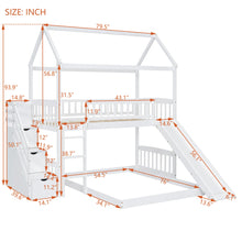Load image into Gallery viewer, House Bunk Bed With Slide