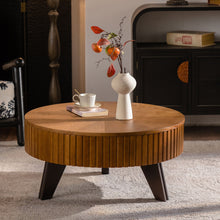 Load image into Gallery viewer, Round Retro Coffee With Solid Wood Legs