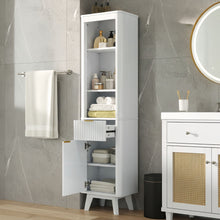 Load image into Gallery viewer, Tall Bathroom Storage Cabinet With Adjustable Shelves And 1 Drawer & Door