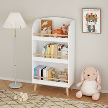 Load image into Gallery viewer, Bookshelf 3 Tier Book Organizer With Toy Storage - White