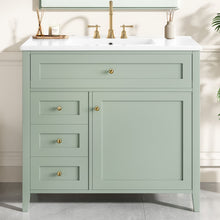 Load image into Gallery viewer, Bathroom Vanity With Sink, 3 Drawers & Cabinet With Adjustable Shelves