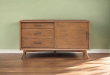 Load image into Gallery viewer, Wood Mahogany Solids Okoume And Veneer Cabinet Enclosed Storage TV Stand - Brown