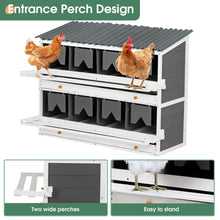 Load image into Gallery viewer, Wooden Chicken Nesting Box With 2 Egg Collection Drawers - White / Gray