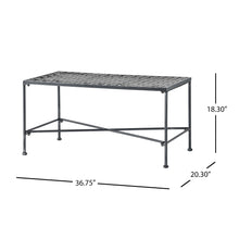 Load image into Gallery viewer, Luna - Outdoor Iron Coffee Table - Black Brush Silver