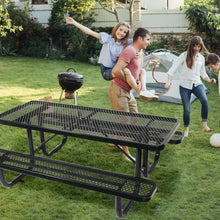 Load image into Gallery viewer, Outdoor Steel Picnic Rectangular Table With Umbrella Pole