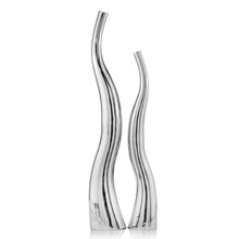 Load image into Gallery viewer, Wavy Floor Vases (Set of 2) - Silver