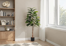 Load image into Gallery viewer, 52" Tall, Artificial Plant, Rubber Tree, Indoor, Faux, Fake, Floor, Greenery, Potted, Real Touch, Decorative - Green / Black