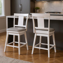 Load image into Gallery viewer, 39.25" Swivel Counter Height Bar (Set of 2) - Gray / White