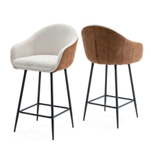Load image into Gallery viewer, Modern Style Counter Height Bar Stools, With Comfortable Upholstery, Durable Metal Legs Ensure Stability - Brown