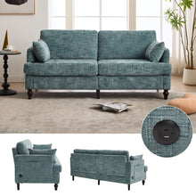 Load image into Gallery viewer, Chenille 2 Seater Sofa With LED Light, USB Charging Port, And Storage Bag