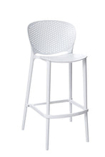 Load image into Gallery viewer, Heavy Duty Plastic Low Back Counter Height Bar Chairs (Set of 4) - White