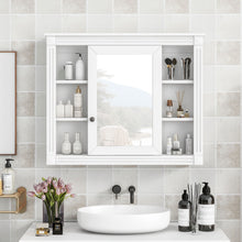 Load image into Gallery viewer, Wall Mounted Bathroom Storage Cabinet With Mirror, Cabinet With 6 Open Shelves And Adjustable Interior