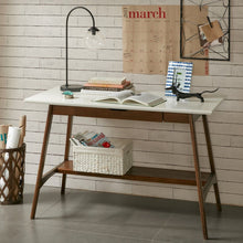 Load image into Gallery viewer, Parker - Desk With Storage Shelf - Off White / Pecan