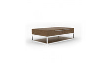 Load image into Gallery viewer, Rectangular Coffee Table With Two Drawers And Shelf - Silver And Walnut
