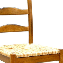 Load image into Gallery viewer, Straw And Wood Ladder Back Dining Side Chair - Brown