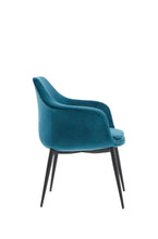 Load image into Gallery viewer, Upholstered Fabric Dining Arm Chair - Teal Blue