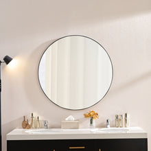 Load image into Gallery viewer, Wall Circular Framed Vanity Mirror For Bathroom, Living Room Decor - Black
