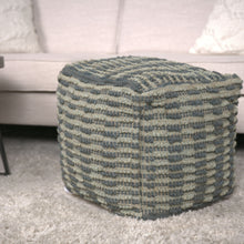 Load image into Gallery viewer, Walle - Fabric Square Pouf Ottoman And Floor Cushion Teal - Blue