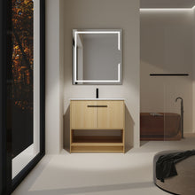Load image into Gallery viewer, Modern Bathroom Vanity With Ceramic Sink, Freestanding Cabinet, Soft Closing Doors
