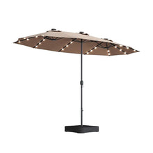 Load image into Gallery viewer, Double- Sided Outdoor Market Umbrella With Lights And Base