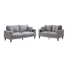 Load image into Gallery viewer, Modern Upholstered 2 Piece Sofa Set With 3 Seater And 2 Seater