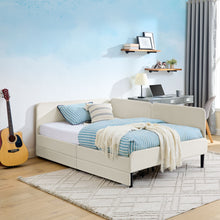 Load image into Gallery viewer, Upholstered Platform Bed Frame With 2 Storage Drawers And Adjustable Sofa Bed