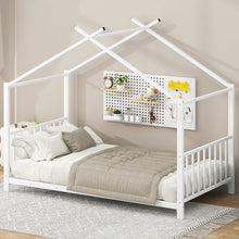 Load image into Gallery viewer, Metal House Platform Bed With Modern Design And Durable Frame
