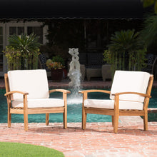 Load image into Gallery viewer, Outdoor Club Chair With Cushion And Acacia Wood Frame - Teak