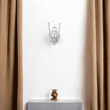 Load image into Gallery viewer, One Light Glass Shade Wall Sconce - Silver