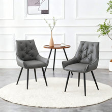 Load image into Gallery viewer, Dining Kitchen Chairs, Flat Back (Set of 2) - Dark Gray