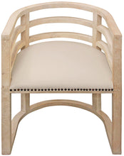 Load image into Gallery viewer, Upholstered Linen Curved Back Dining Arm Chair - Natural