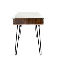Load image into Gallery viewer, Avery - Mid-Century Modern Desk - Walnut / Clear / Black