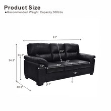 Load image into Gallery viewer, 3 Seater Sofa With Padded Armrests And Triangular Leg