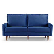 Load image into Gallery viewer, Sofa Velvet With Dark Brown Legs - Blue