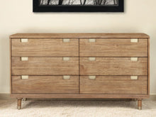Load image into Gallery viewer, Solid Wood Six Drawer Double Dresser - Sandy Brown