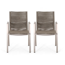 Load image into Gallery viewer, Outdoor Modern Aluminum Dining Chair Set With Rope Sea (Set of 2)
