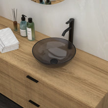 Load image into Gallery viewer, Artistic Tempered Glass Vessel Sink With Pop Up Drain