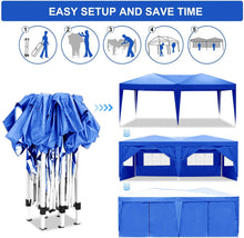 Load image into Gallery viewer, 10'X20' Ez Pop Up Canopy Outdoor Portable Party Folding Tent With 6 Removable Sidewalls + Carry Bag + 4 Pieces Weight Bag