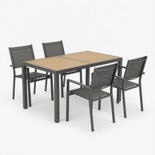 Load image into Gallery viewer, 5 Piece Patio Dining Set With Table And Chairs For Outdoor Use - Gray