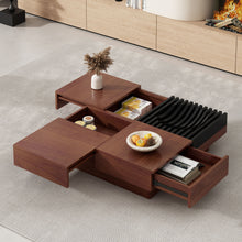 Load image into Gallery viewer, Italian Retro Inspired Acacia Wood Storage Coffee Table - Brown / Black