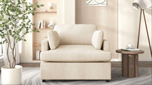 Load image into Gallery viewer, Oversized Accent Chair Comfortable Armrest Cushions, Versatile Neutral Style, Elegant Design, Durable Frame