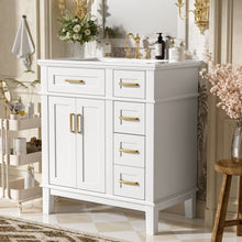 Load image into Gallery viewer, Modern Bathroom Vanity With Ceramic Sink, Soft Close Storage Cabinet