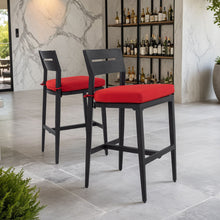 Load image into Gallery viewer, Modern Outdoor Bar Stools With Backrest And Footrest (Set of 2)