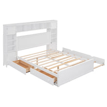Load image into Gallery viewer, Bed With All In One Cabinet, Shelf And Sockets, Twin Long Trundle