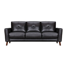 Load image into Gallery viewer, Sofa Leather With Brown Legs - Black