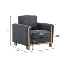 Load image into Gallery viewer, Harmonia - Classic Fabric Upholstered Armchair With Rubber Wood Frame