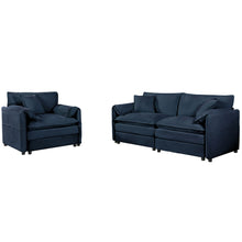 Load image into Gallery viewer, Modern Upholstered Chenille Loveseat And Armchair Set With Pillows
