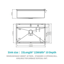 Load image into Gallery viewer, 33" Drop In Kitchen Sink With Workstation, 16 Gauge Stainless Steel - Brushed Nickel