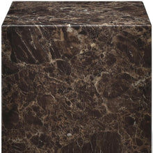 Load image into Gallery viewer, Marble Square Block End Table - Brown